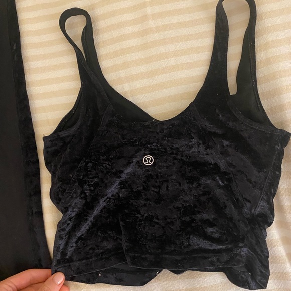 Navy crushed velvet limited Lululemon align tank - Picture 2 of 3
